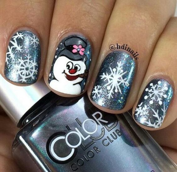 50 Gorgeous Snowman Christmas Nails To Inspire You