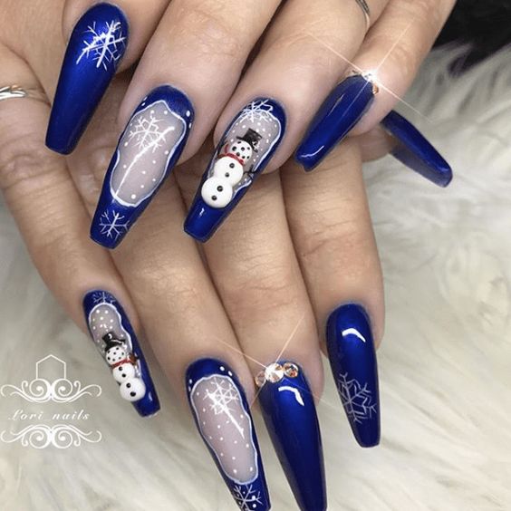 50 Gorgeous Snowman Christmas Nails To Inspire You