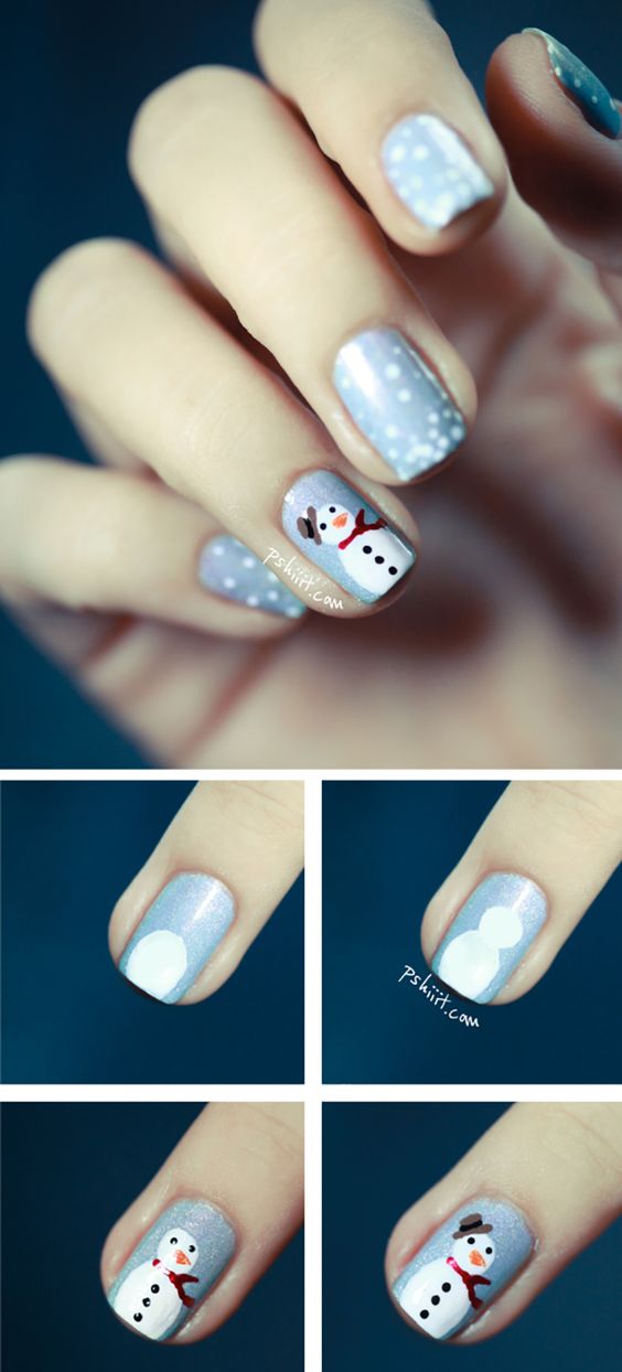 50 Gorgeous Snowman Christmas Nails To Inspire You