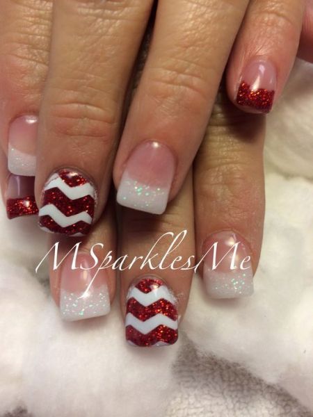 50 Festive Square Christmas Nails To Try Right Now