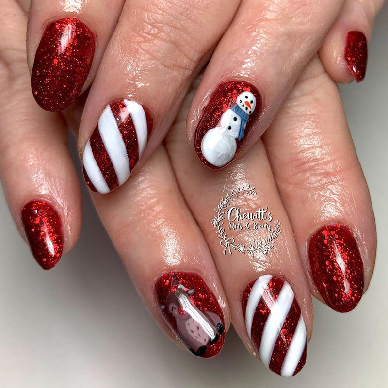 50 Gorgeous Snowman Christmas Nails To Inspire You