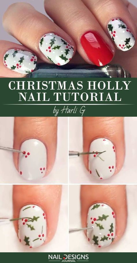 55 Gorgeous Christmas Nails With Mistletoe To Celebrate Holiday