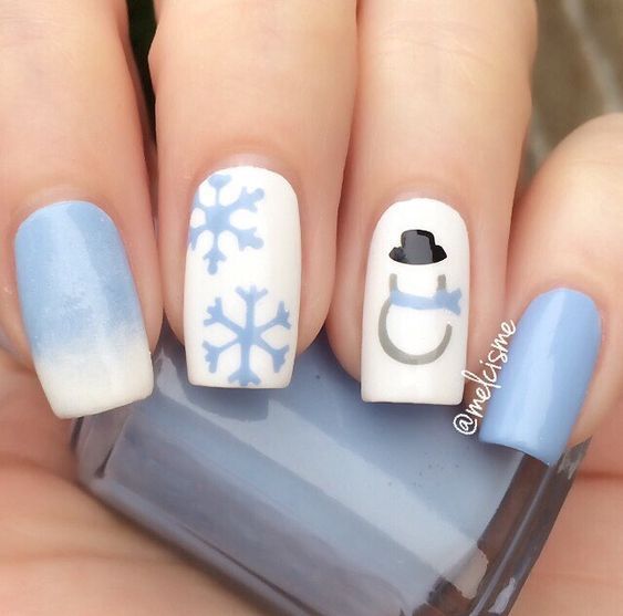 50 Gorgeous Snowman Christmas Nails To Inspire You