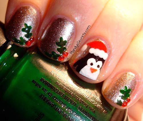 55 Gorgeous Christmas Nails With Mistletoe To Celebrate Holiday
