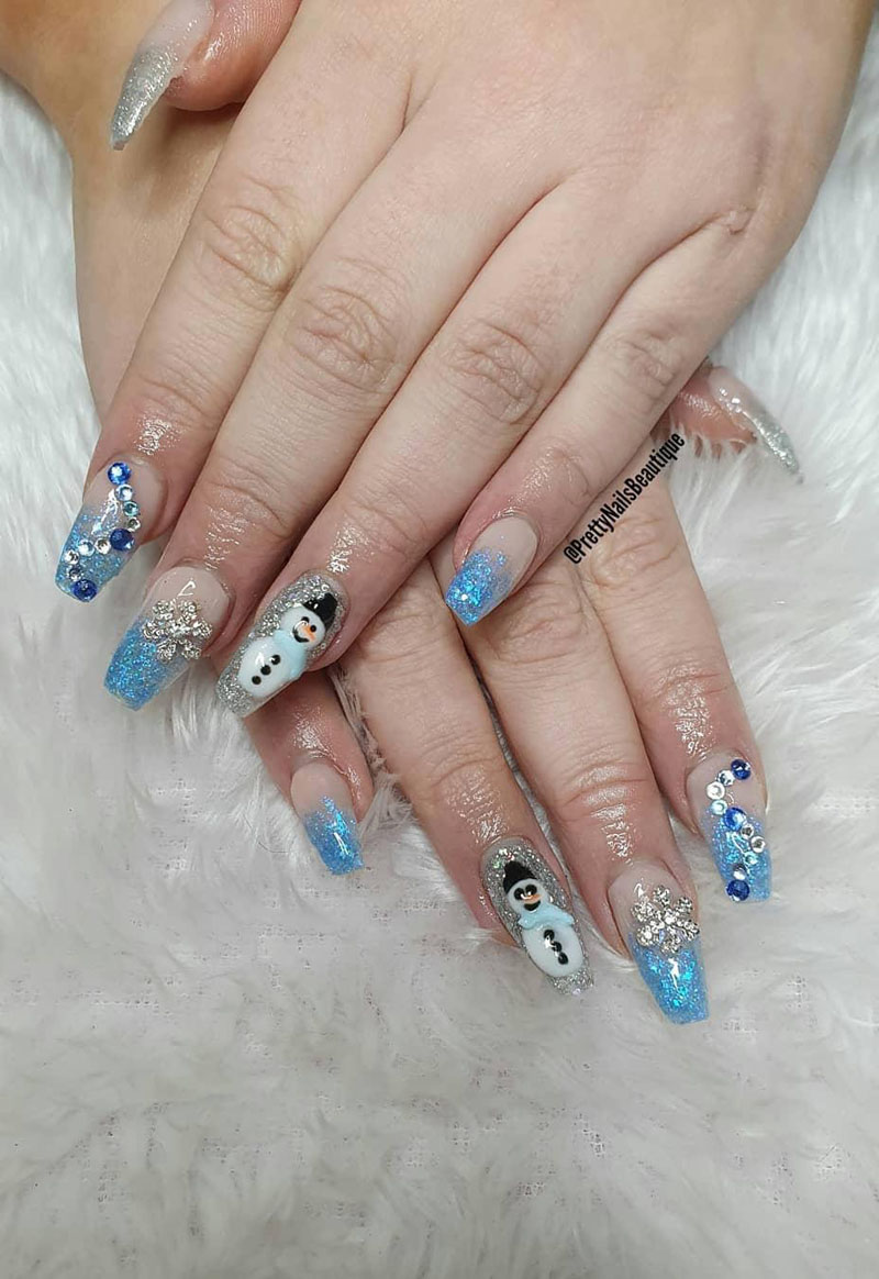 50 Gorgeous Snowman Christmas Nails To Inspire You