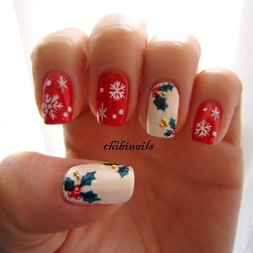 55 Gorgeous Christmas Nails With Mistletoe To Celebrate Holiday