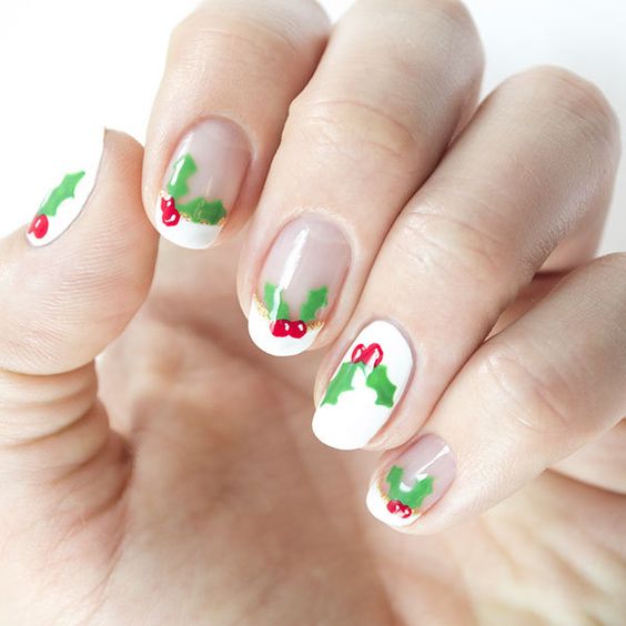 55 Gorgeous Christmas Nails With Mistletoe To Celebrate Holiday