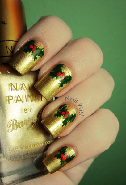 55 Gorgeous Christmas Nails With Mistletoe To Celebrate Holiday