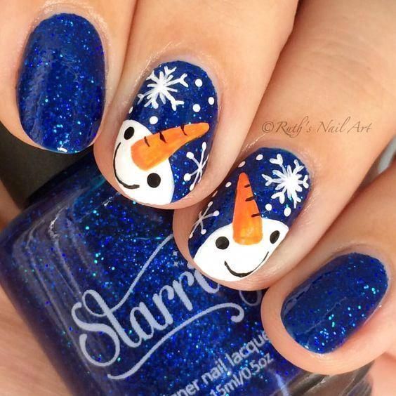 50 Gorgeous Snowman Christmas Nails To Inspire You