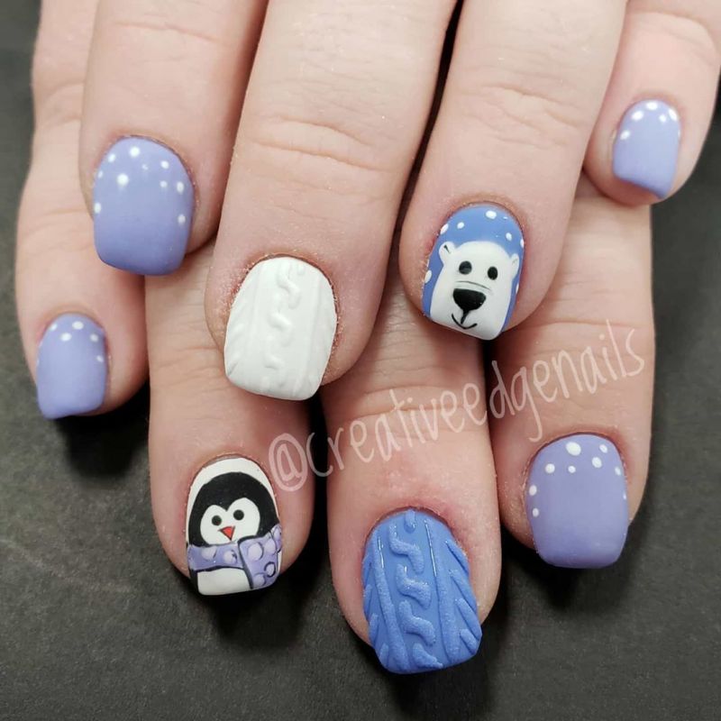 50 Cute Penguin Nails for Winter