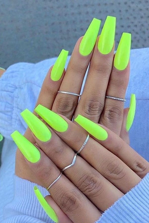 60 Pretty Yellow Acrylic Coffin Nails to Express Your Personality