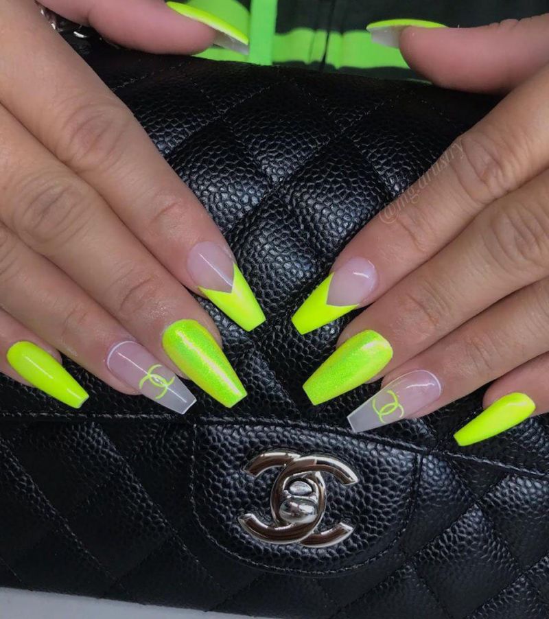 60 Pretty Yellow Acrylic Coffin Nails to Express Your Personality