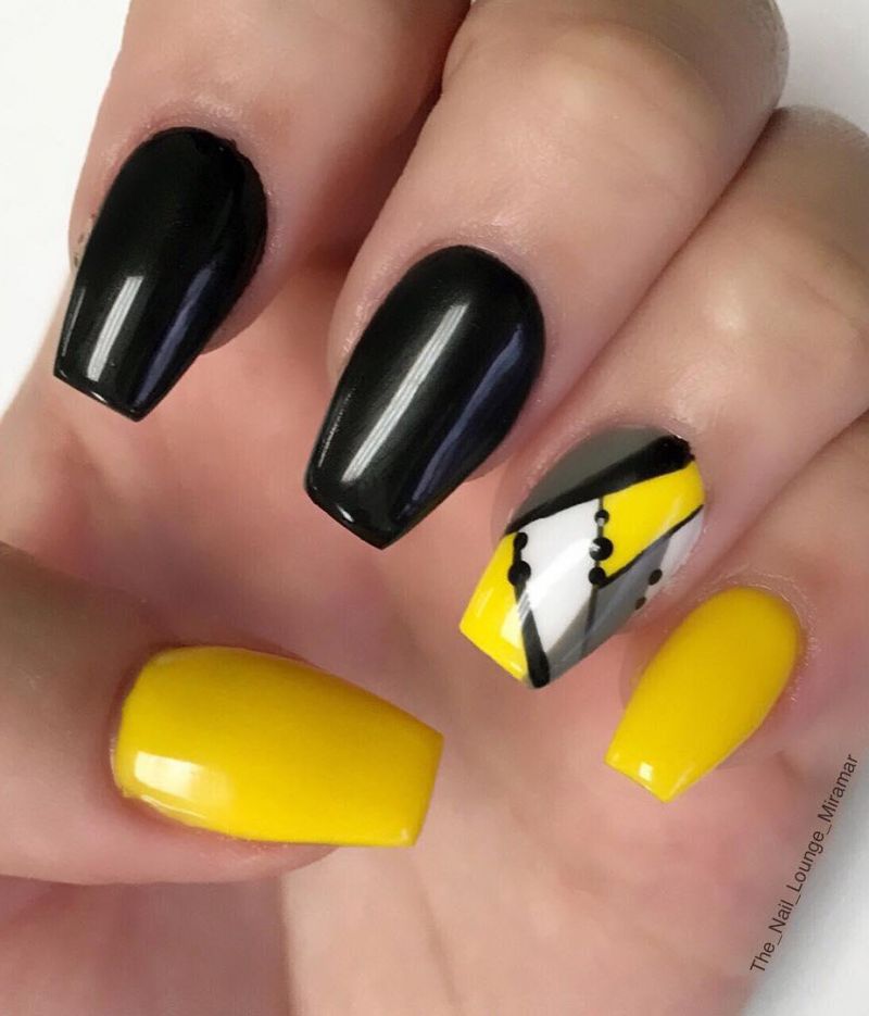 60 Pretty Yellow Acrylic Coffin Nails to Express Your Personality