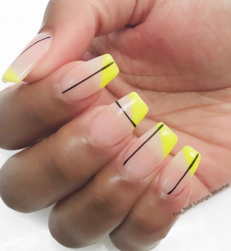 60 Pretty Yellow Acrylic Coffin Nails to Express Your Personality