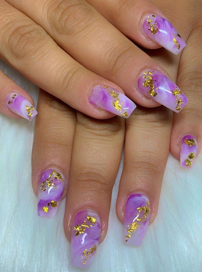 50 Trendy Purple Marble Nails You Must Try