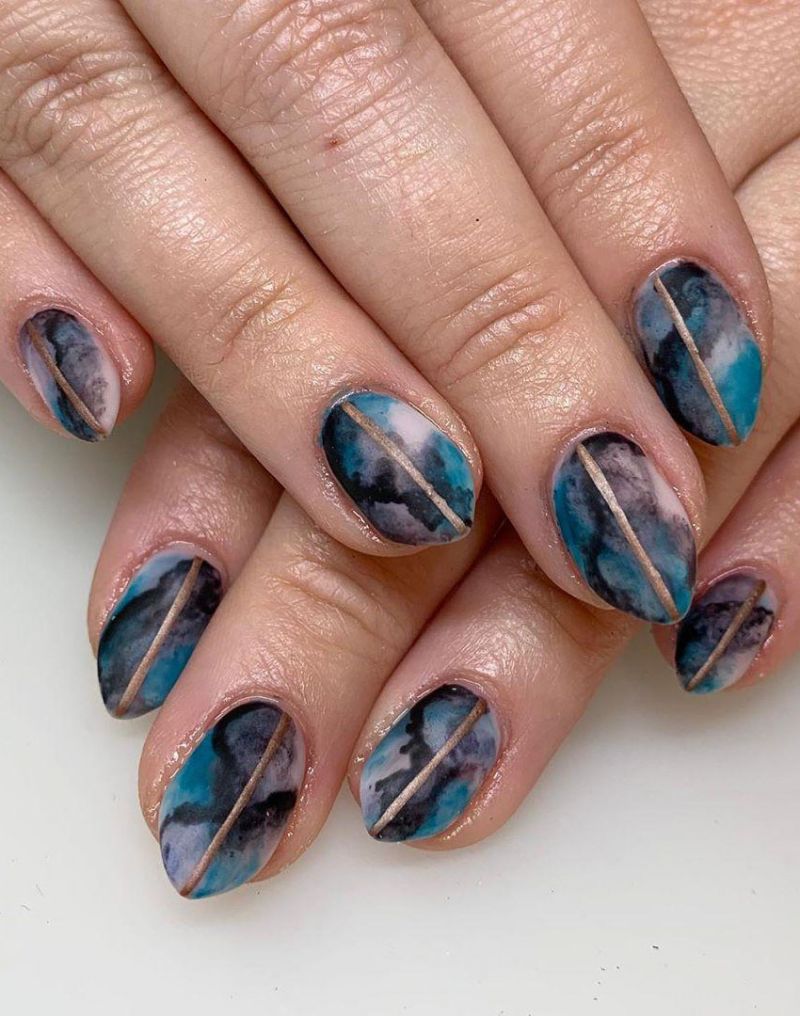 38 Pretty Watercolor Nail Art Designs You Will Love