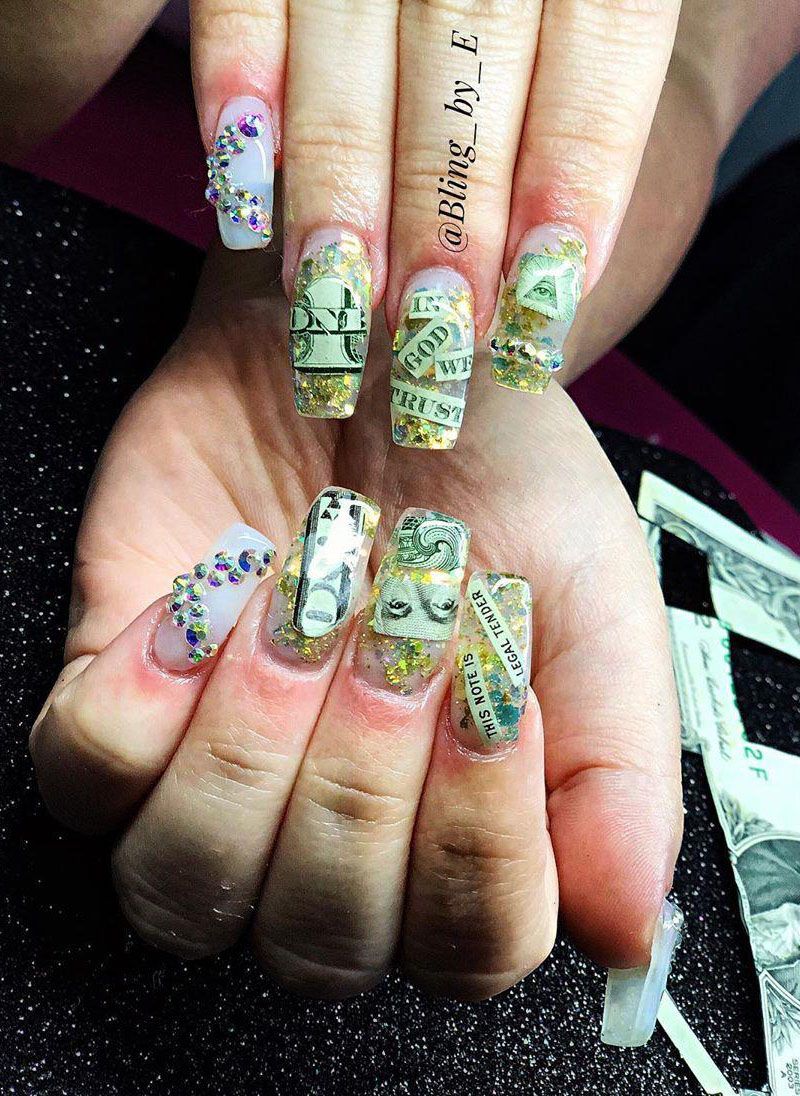 55 Gorgeous Money Nail Art Designs Make You Rich