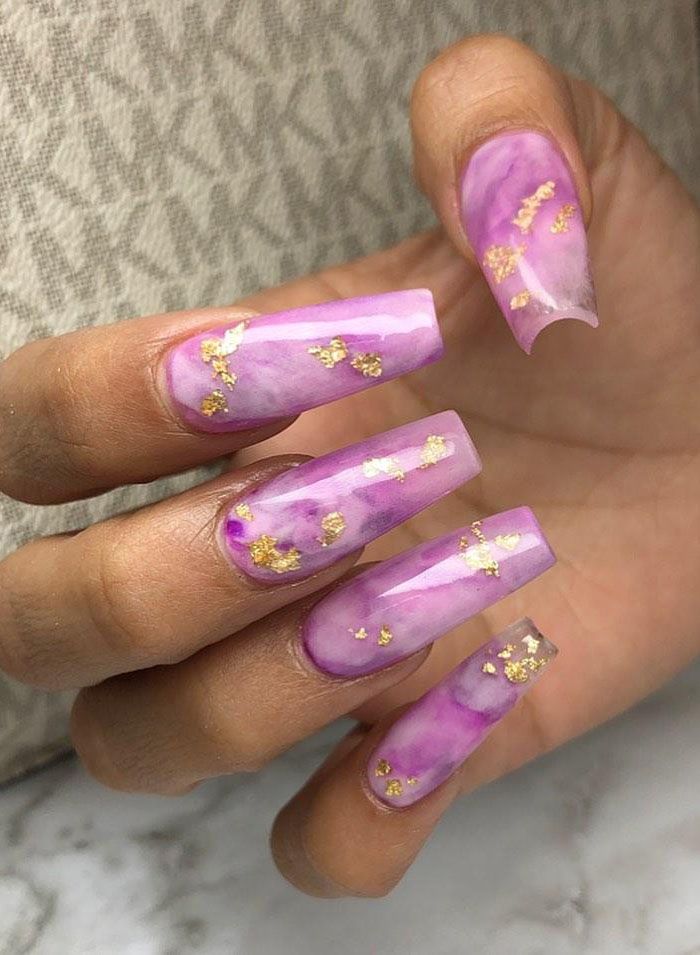 50 Trendy Purple Marble Nails You Must Try