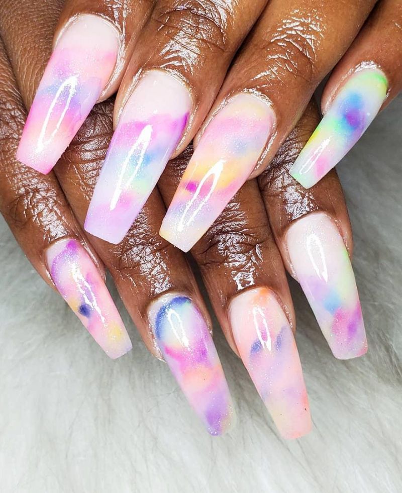 38 Pretty Watercolor Nail Art Designs You Will Love