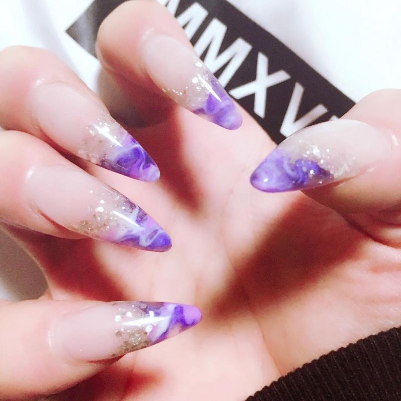 50 Trendy Purple Marble Nails You Must Try