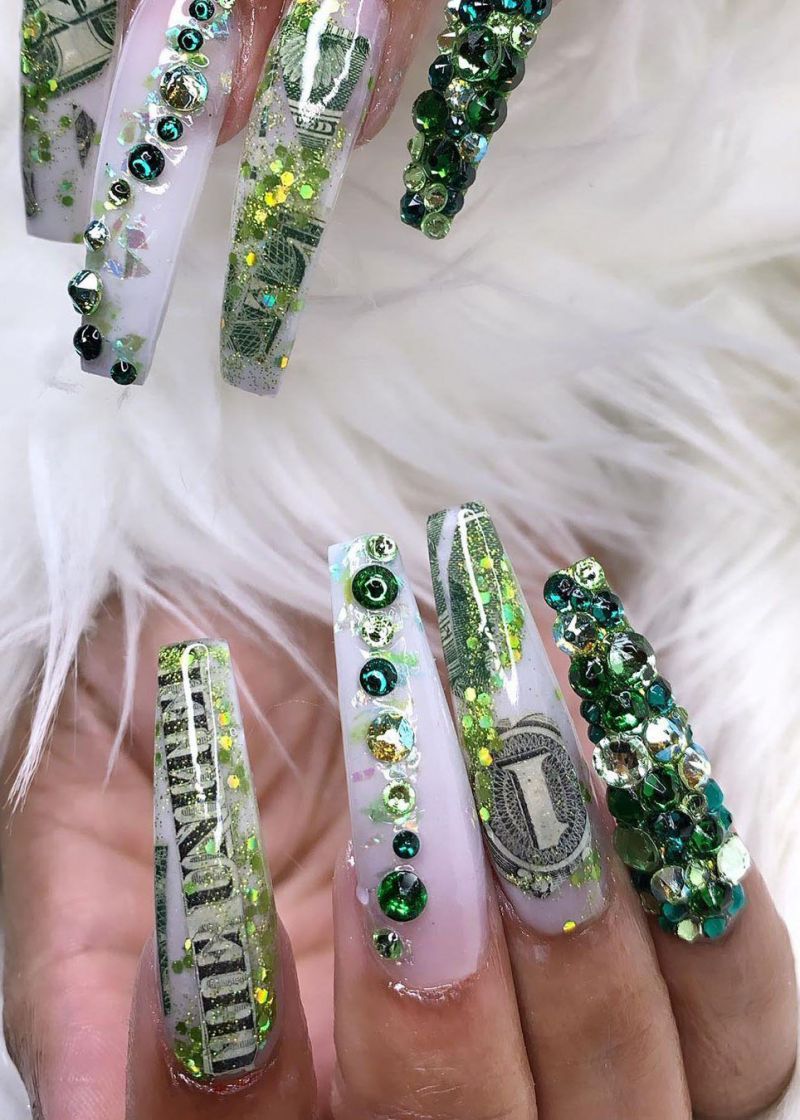 55 Gorgeous Money Nail Art Designs Make You Rich