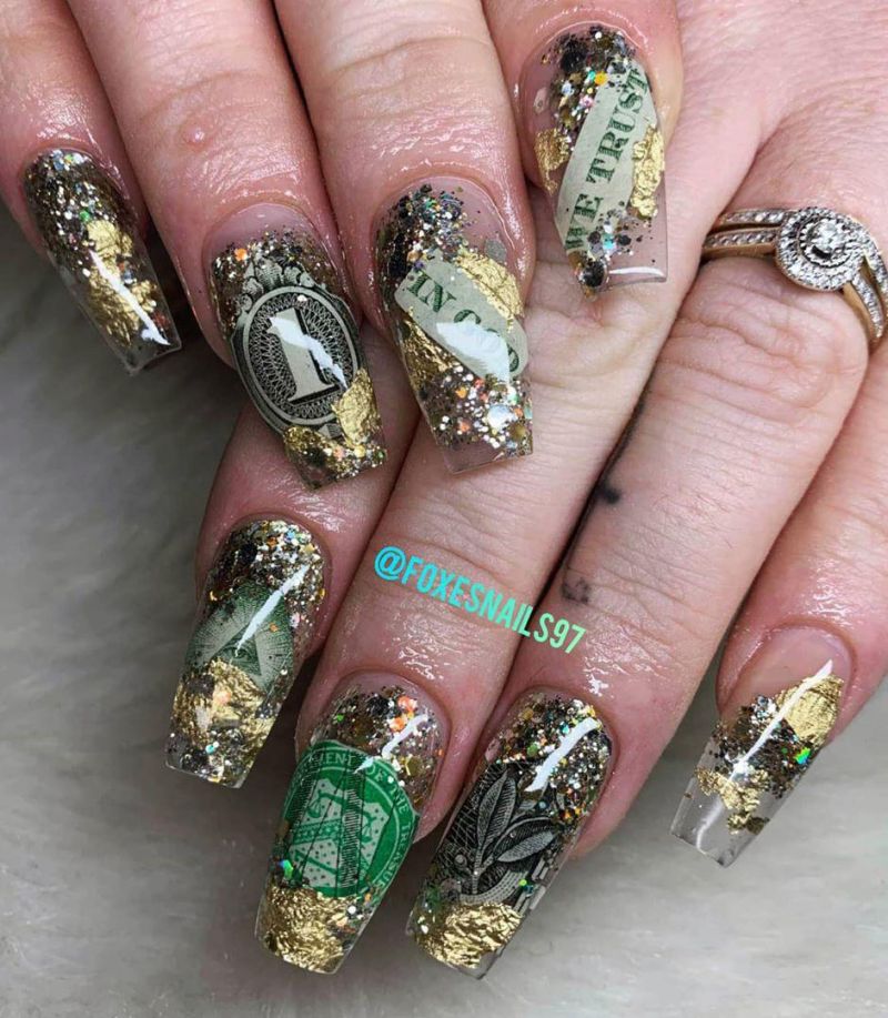 55 Gorgeous Money Nail Art Designs Make You Rich