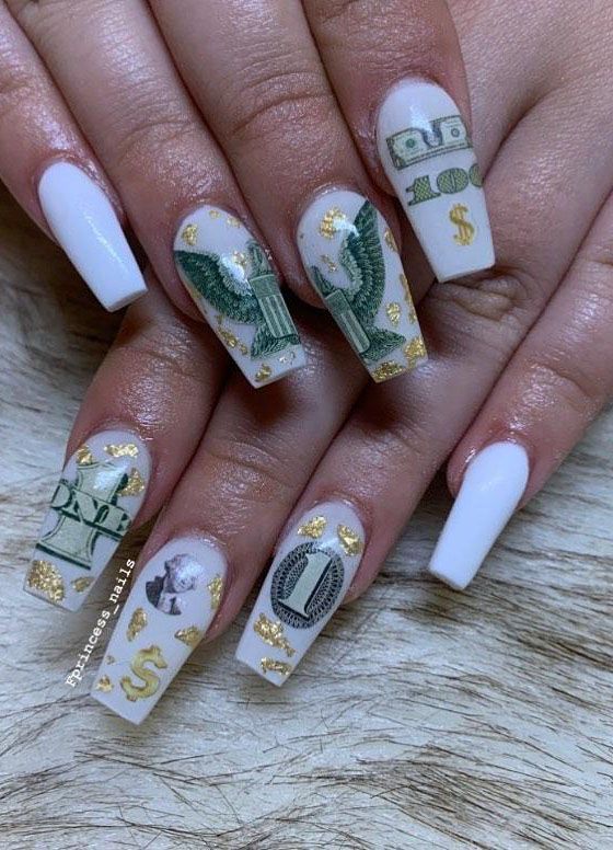 55 Gorgeous Money Nail Art Designs Make You Rich