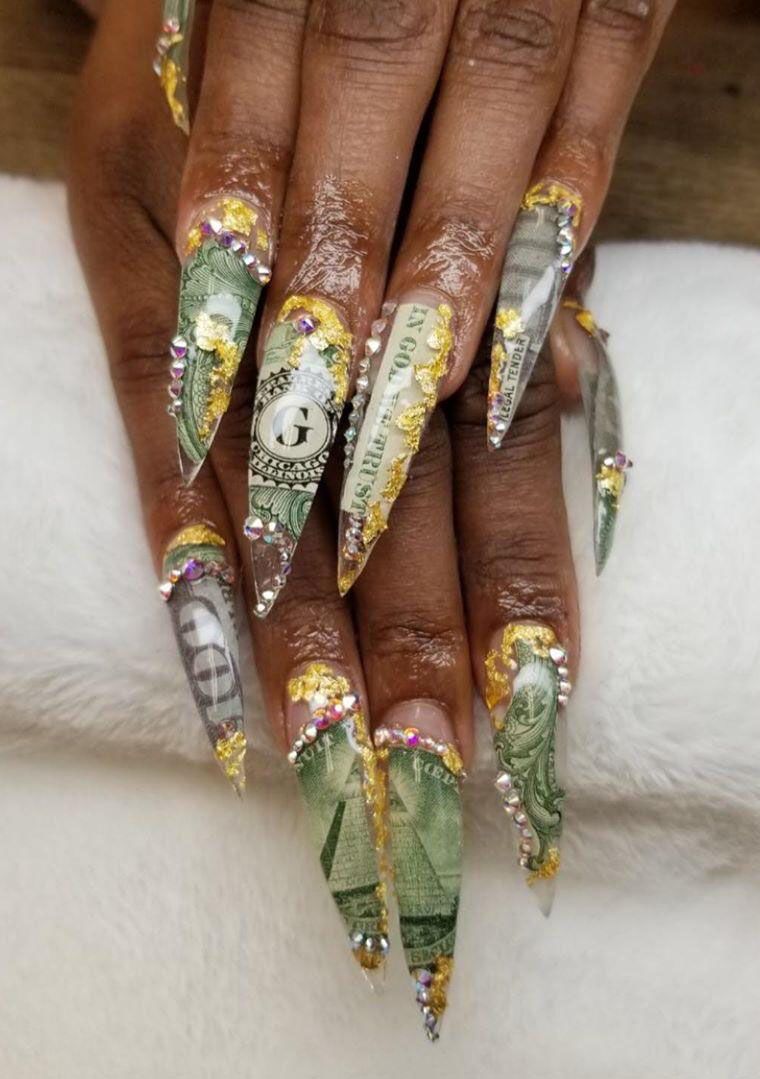 55 Gorgeous Money Nail Art Designs Make You Rich