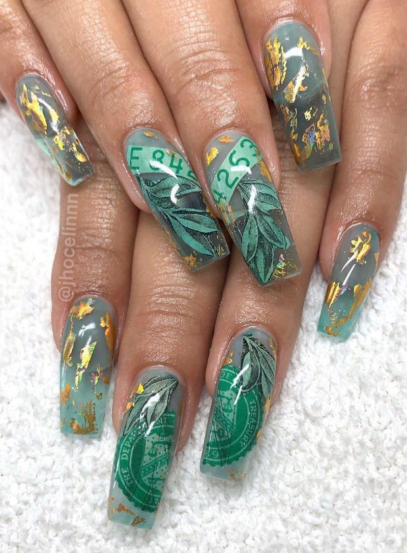 55 Gorgeous Money Nail Art Designs Make You Rich