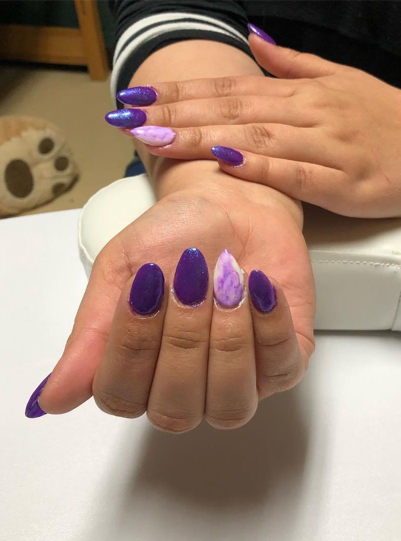 50 Trendy Purple Marble Nails You Must Try