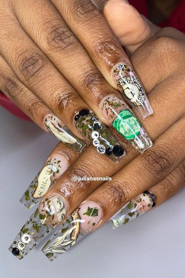 55 Gorgeous Money Nail Art Designs Make You Rich