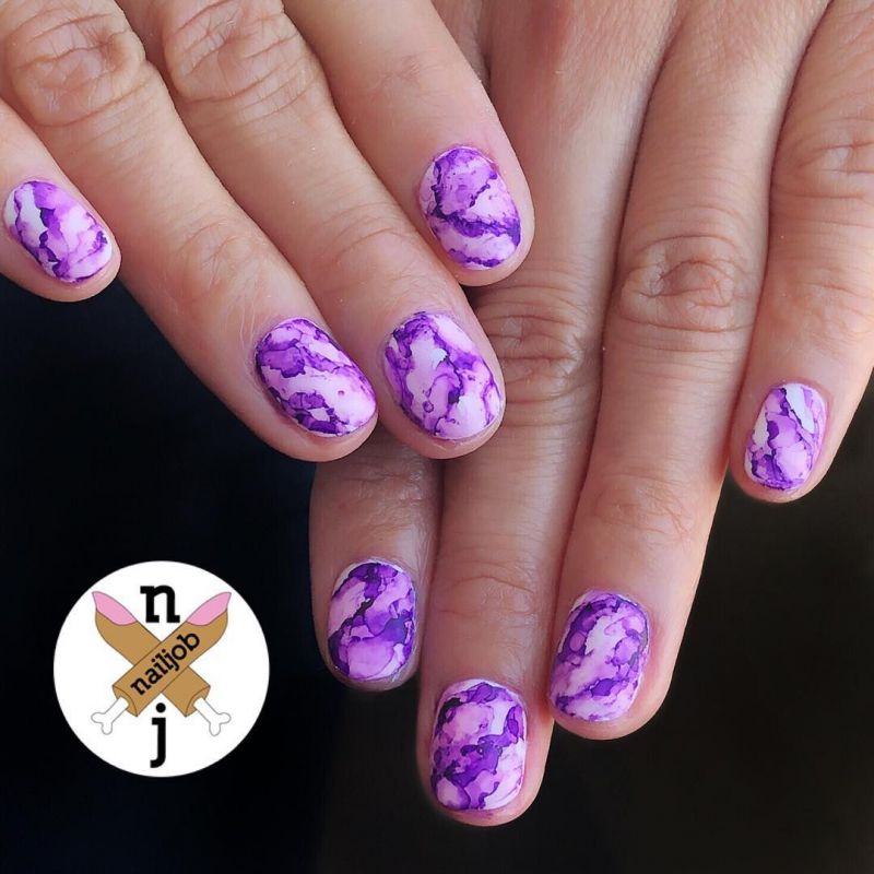 50 Trendy Purple Marble Nails You Must Try