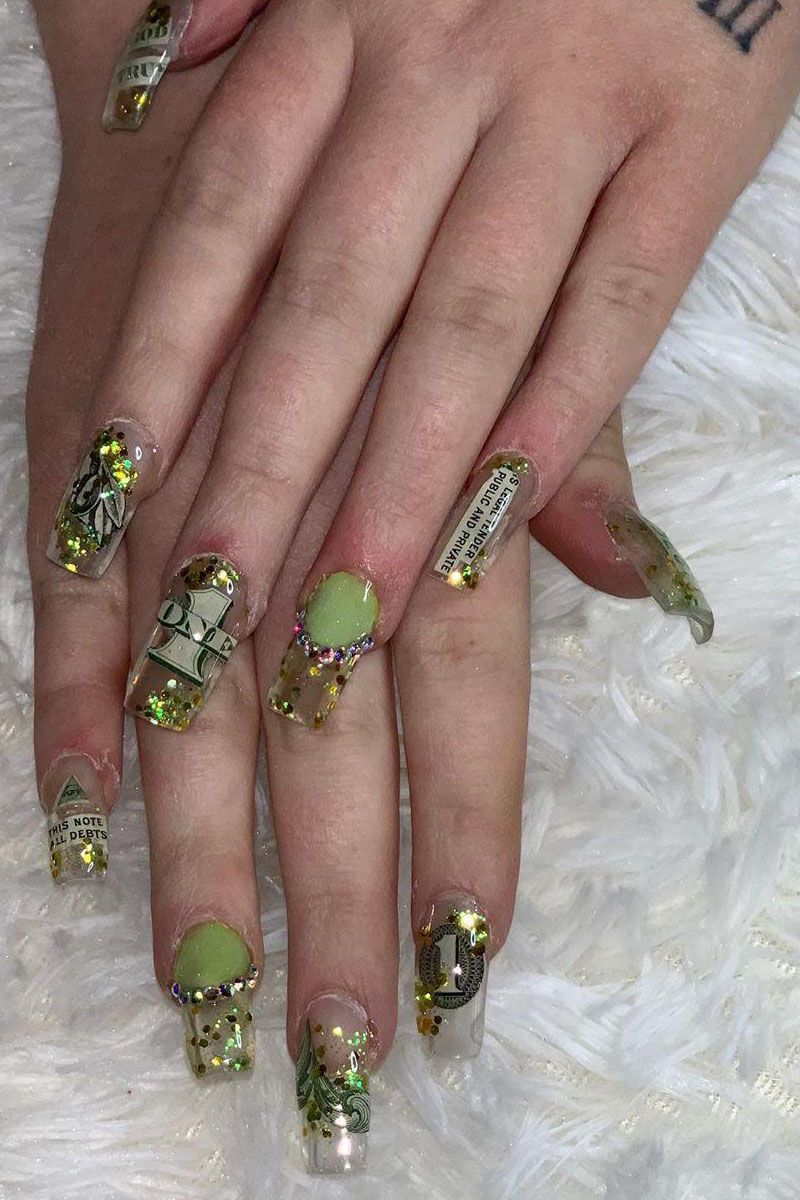 55 Gorgeous Money Nail Art Designs Make You Rich