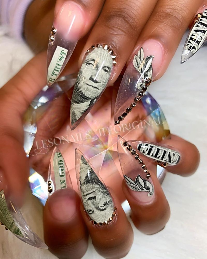55 Gorgeous Money Nail Art Designs Make You Rich