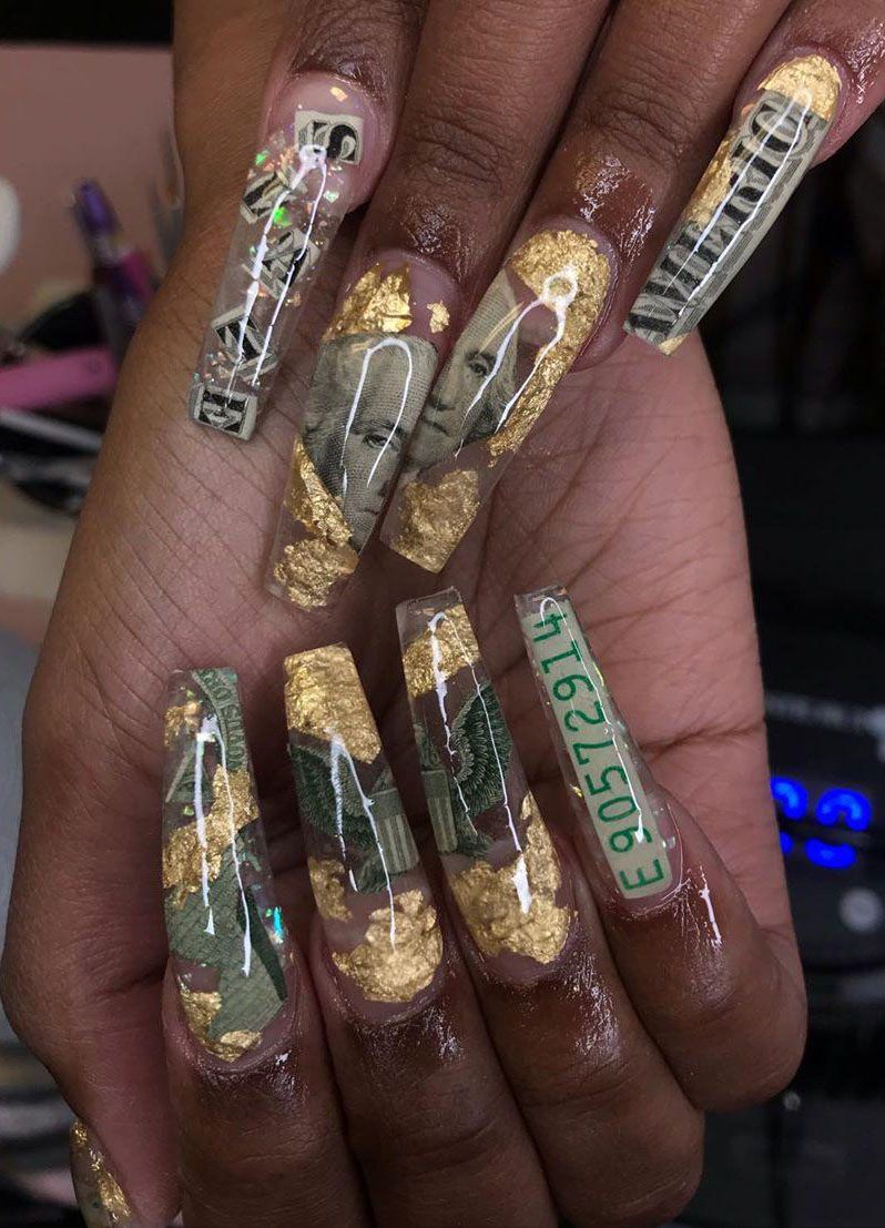 55 Gorgeous Money Nail Art Designs Make You Rich