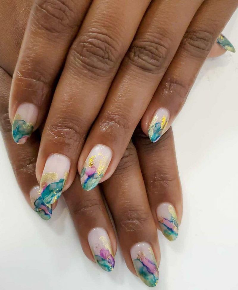 38 Pretty Watercolor Nail Art Designs You Will Love