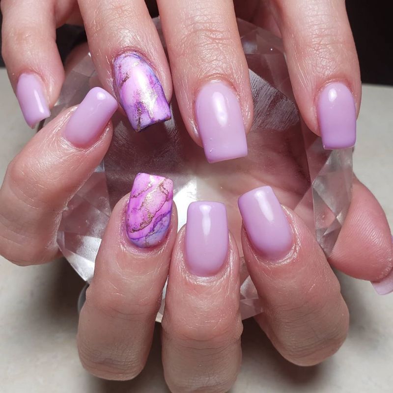 50 Trendy Purple Marble Nails You Must Try