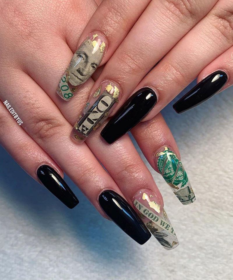 55 Gorgeous Money Nail Art Designs Make You Rich