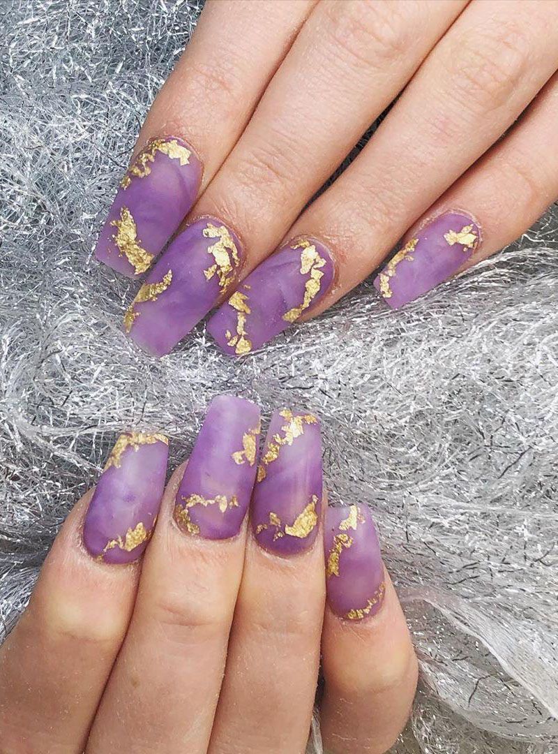 50 Trendy Purple Marble Nails You Must Try