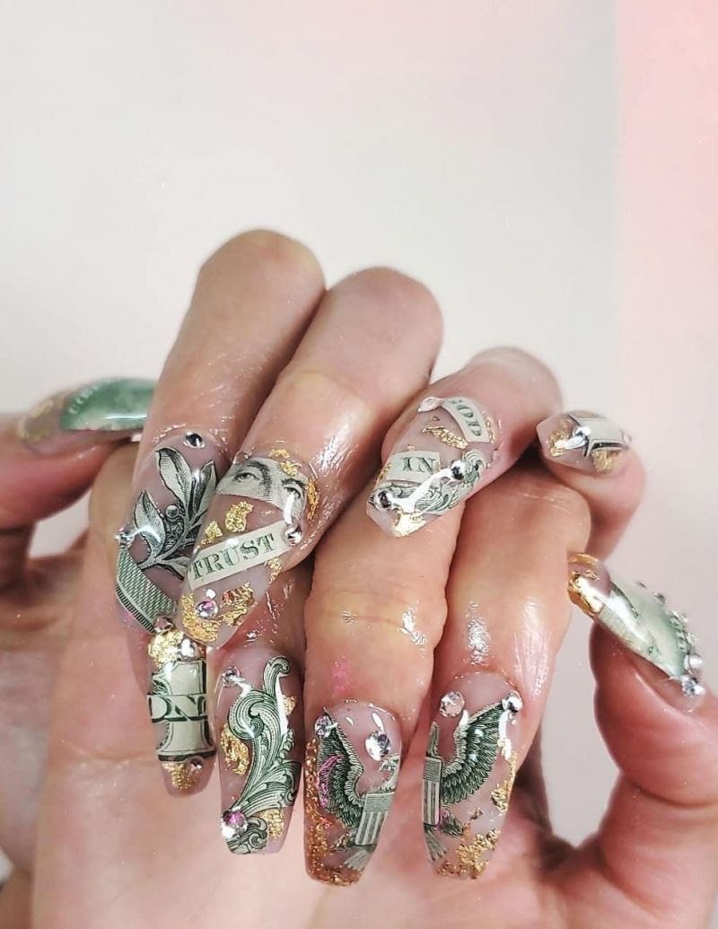 55 Gorgeous Money Nail Art Designs Make You Rich