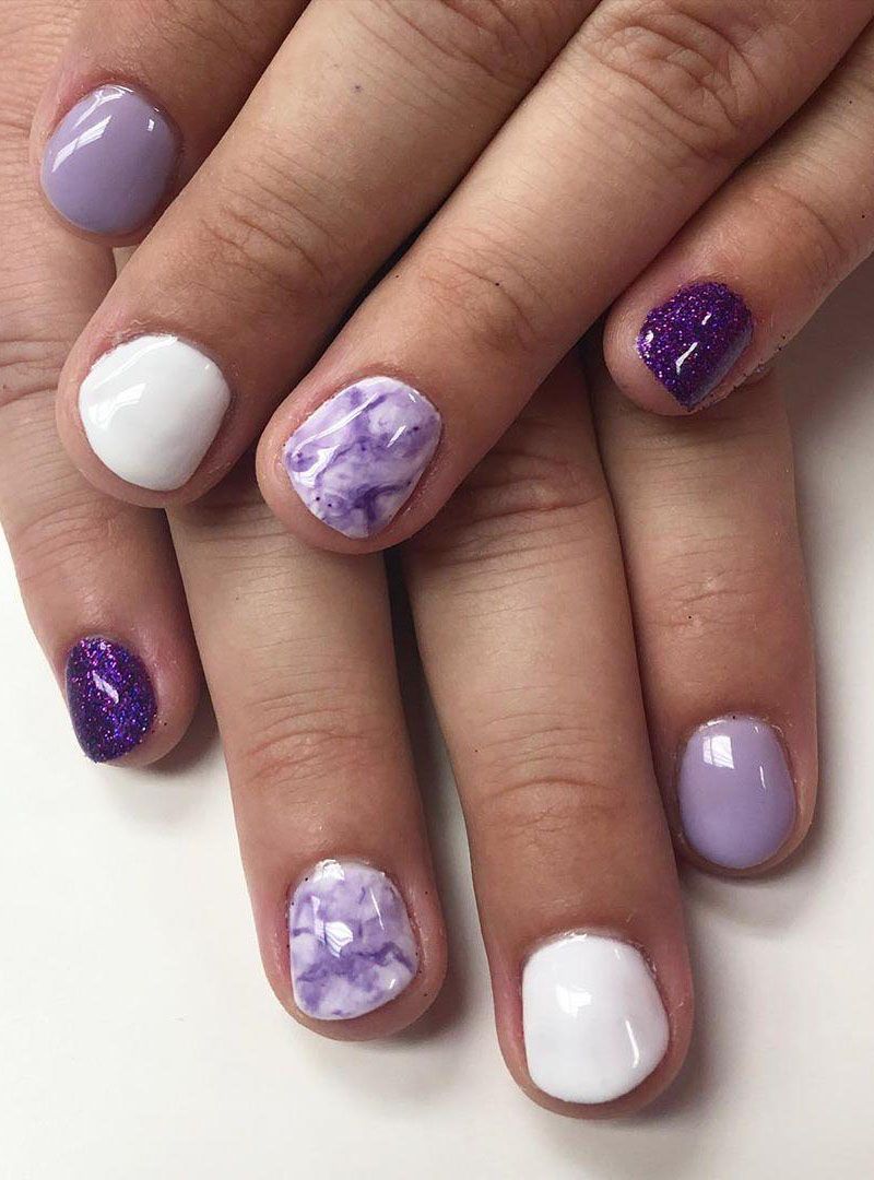 50 Trendy Purple Marble Nails You Must Try