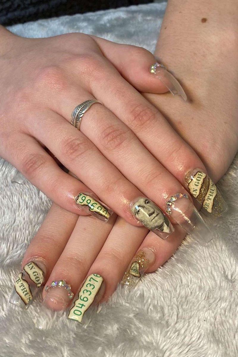 55 Gorgeous Money Nail Art Designs Make You Rich