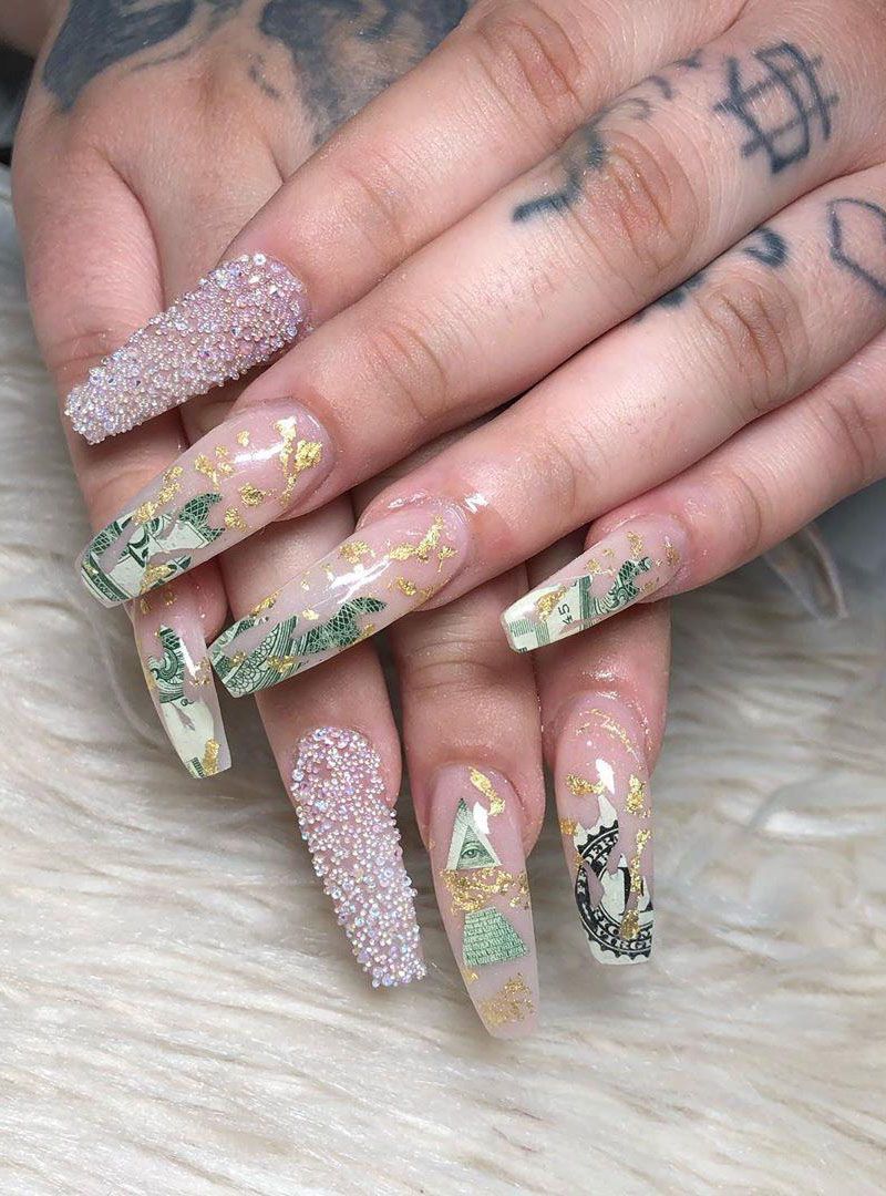 55 Gorgeous Money Nail Art Designs Make You Rich