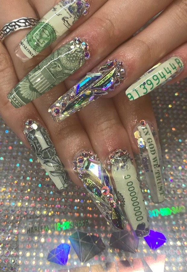 55 Gorgeous Money Nail Art Designs Make You Rich