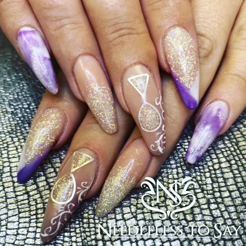 50 Trendy Purple Marble Nails You Must Try