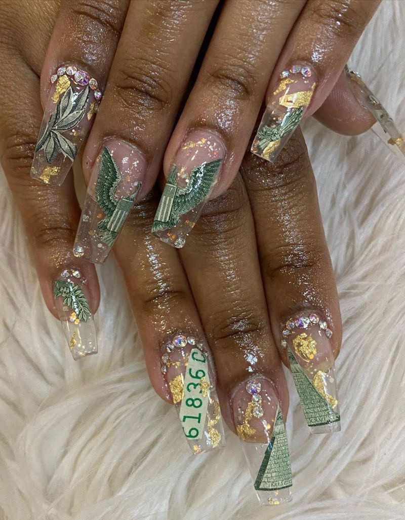 55 Gorgeous Money Nail Art Designs Make You Rich