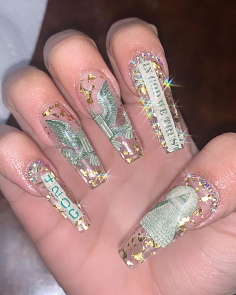 55 Gorgeous Money Nail Art Designs Make You Rich