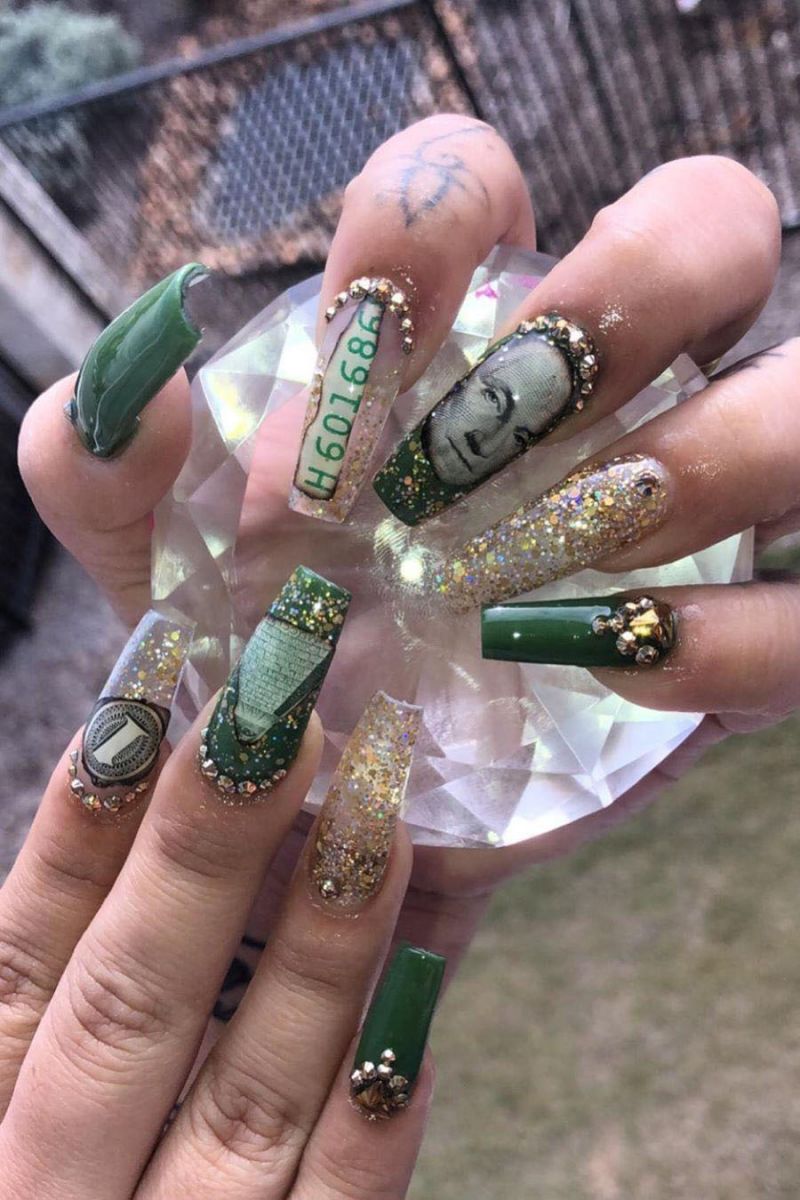 55 Gorgeous Money Nail Art Designs Make You Rich