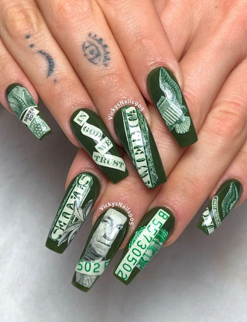 55 Gorgeous Money Nail Art Designs Make You Rich