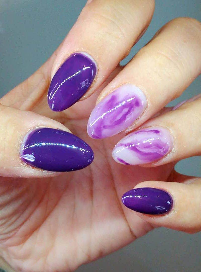 50 Trendy Purple Marble Nails You Must Try